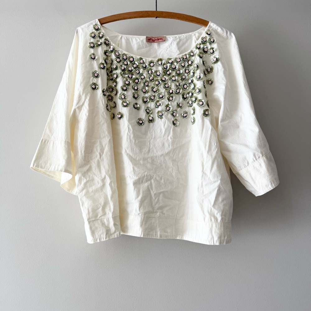 Anthropologie  Not So‎ Serious Beaded Top